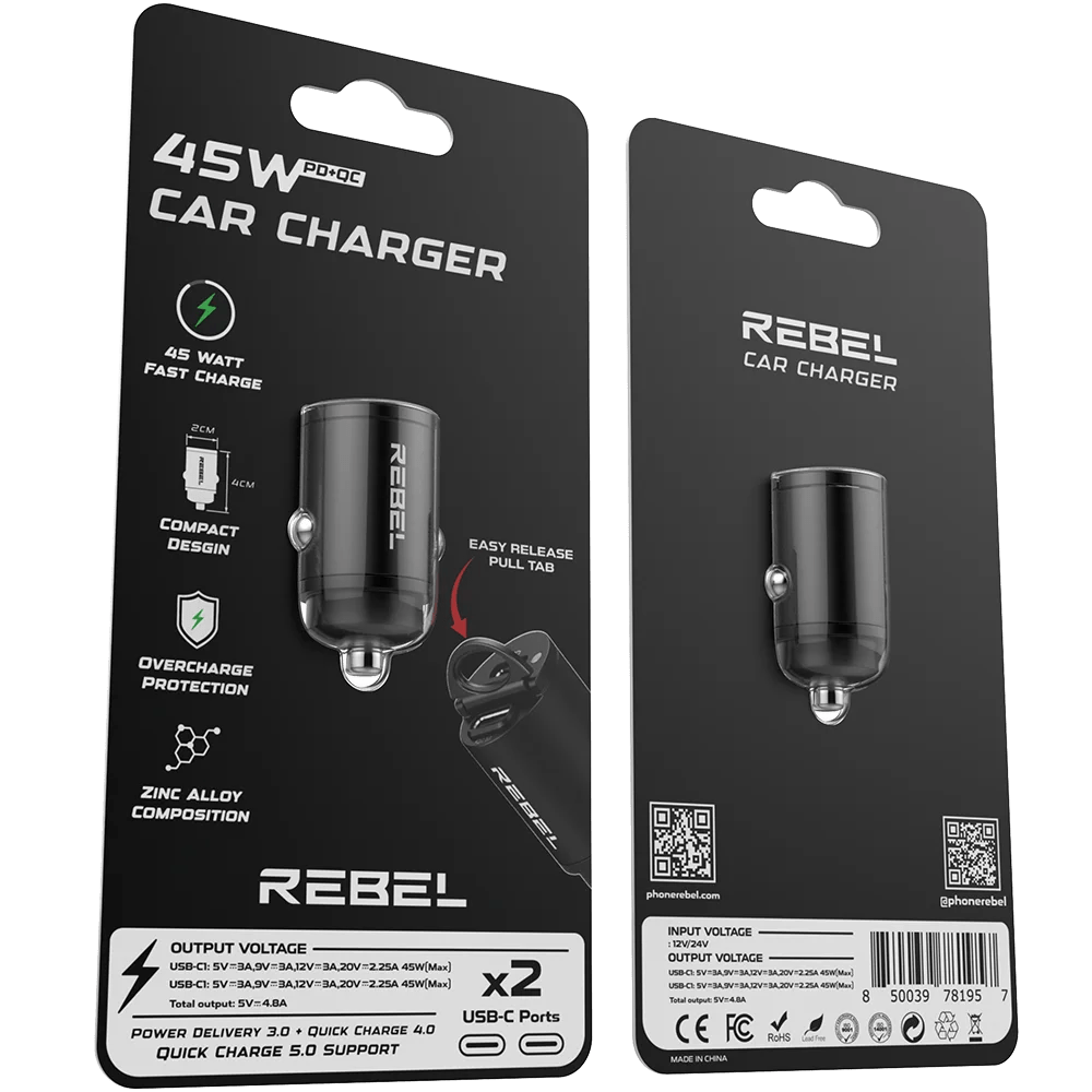fast cigarette charger Dual 45W USB C Car Charger – Phone Rebel fast cigarette charger Dual 45W USB C Car Charger – Phone Rebel