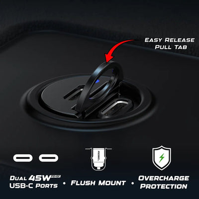 45W Dual USB C Fast Car Charger - Phone Rebel