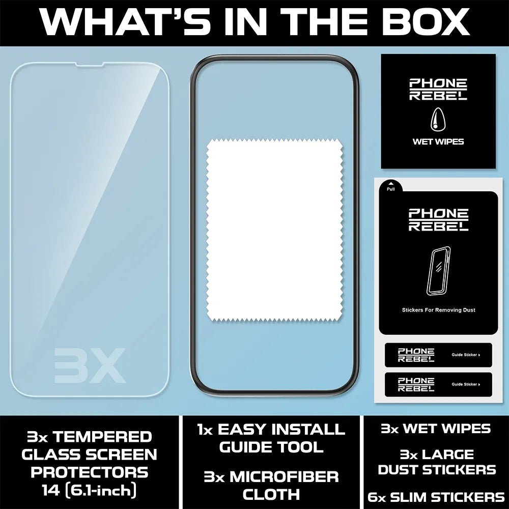 3x Protector pantalla iPhone 13 & iPhone 13 Pro 2.5D 9H