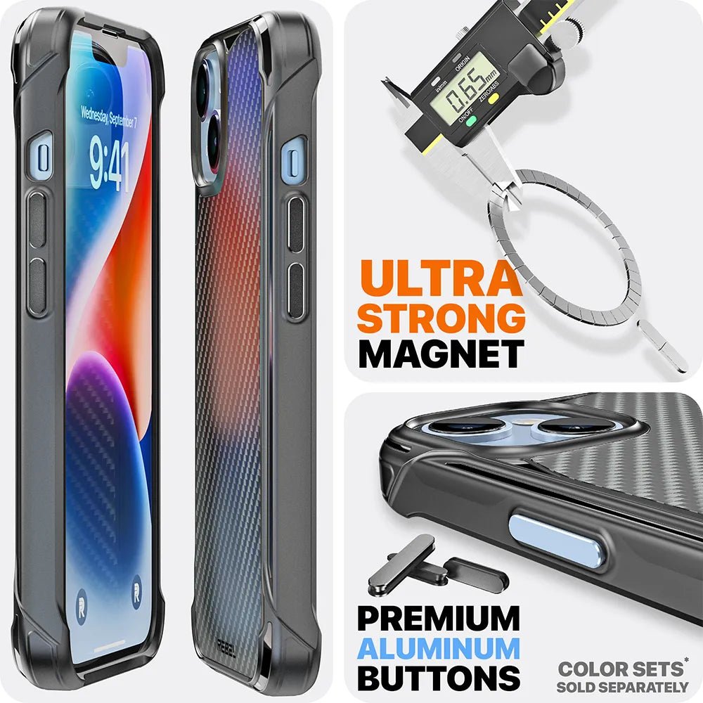 Rebel Case for iPhone 14 Plus [Gen-4 Aramid Fiber Series] Strong MagSafe Compatible, Protective Shockproof Corners, Premium Metal Buttons, Upgraded